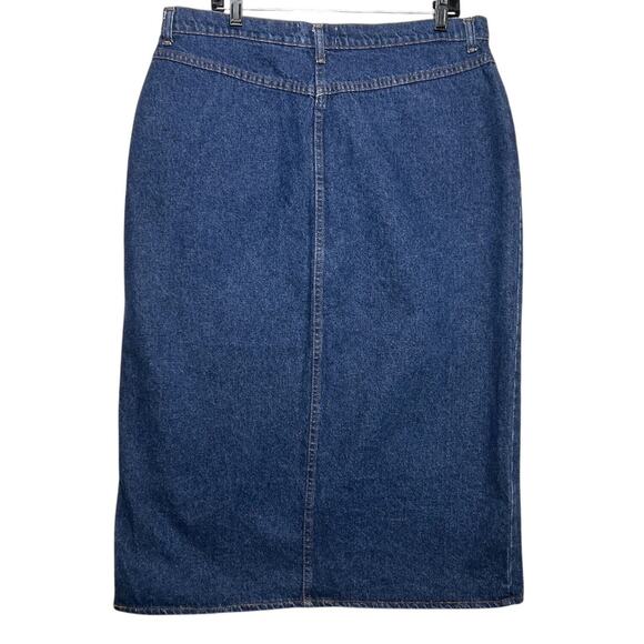 Vtg Gitano Denim Skirt Sz 18/20 H6 Straight Front Slit 90s Y2K Made In USA READ - Picture 2 of 12